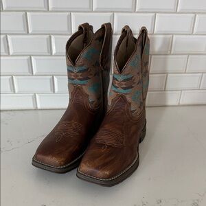Ariat Kids Brown and Teal Boots